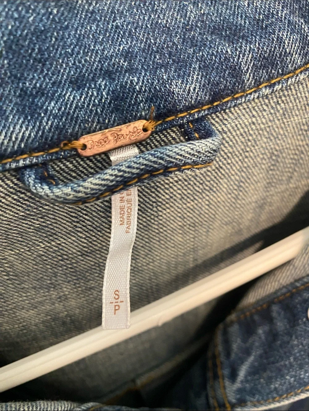 Free People Lace and Blue Denim Jacket with Contrast Stitching NWOT - Picture 2 of 9